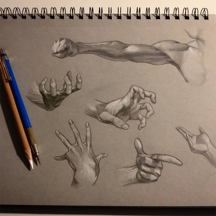 pencil drawings of hands