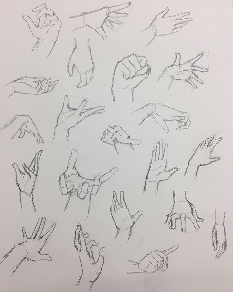 ArtStation - Hand pose sketch