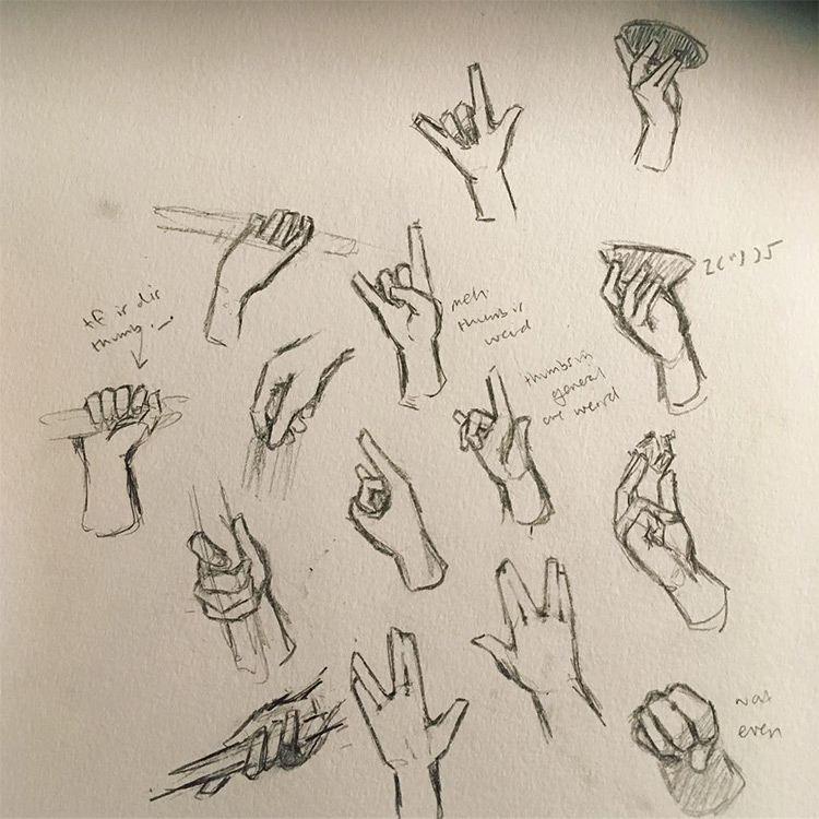 100 Drawings Of Hands Quick Sketches Hand Studies