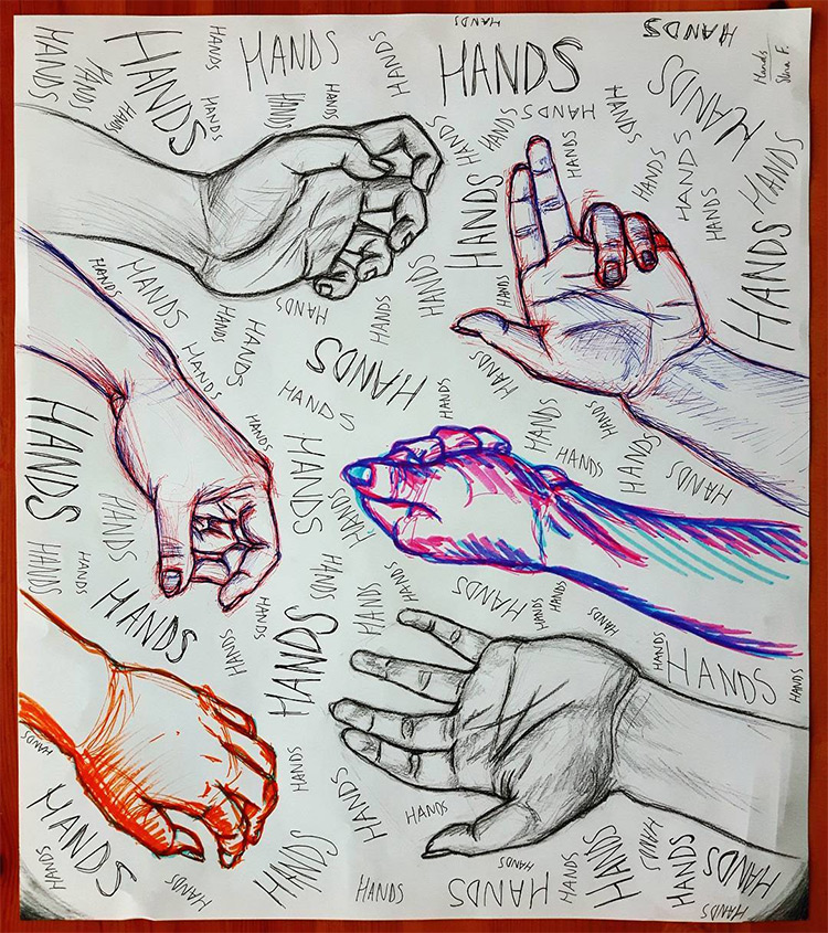 100 Drawings Of Hands Quick Sketches Hand Studies