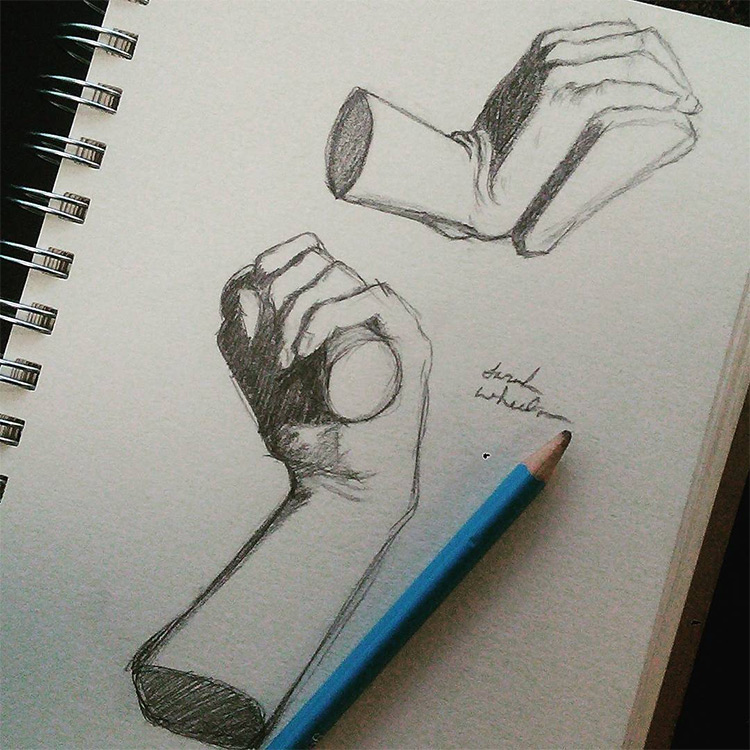 Shading forms in hands