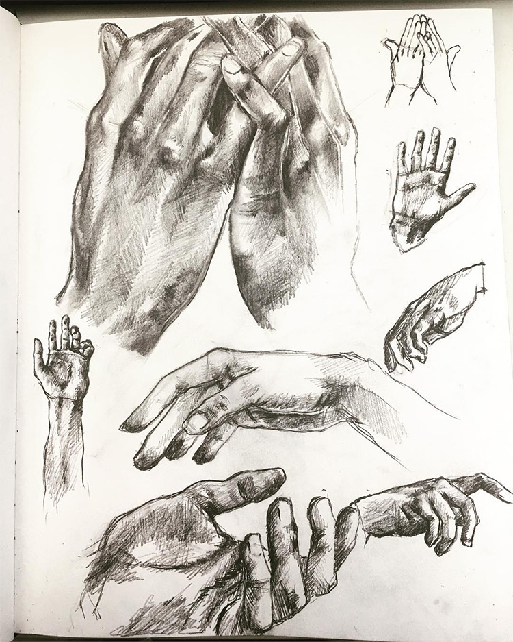 Dark hands with shading