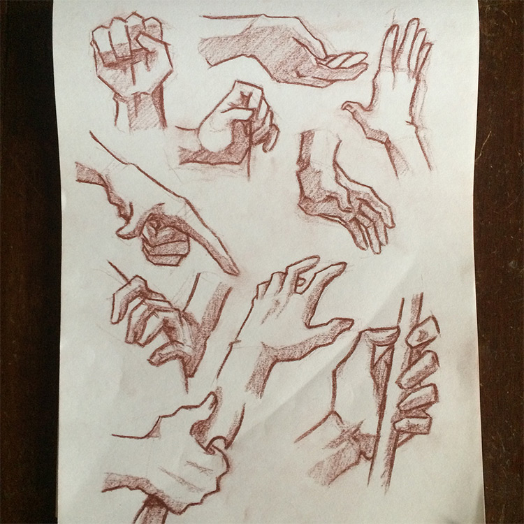 More hand pose drawings