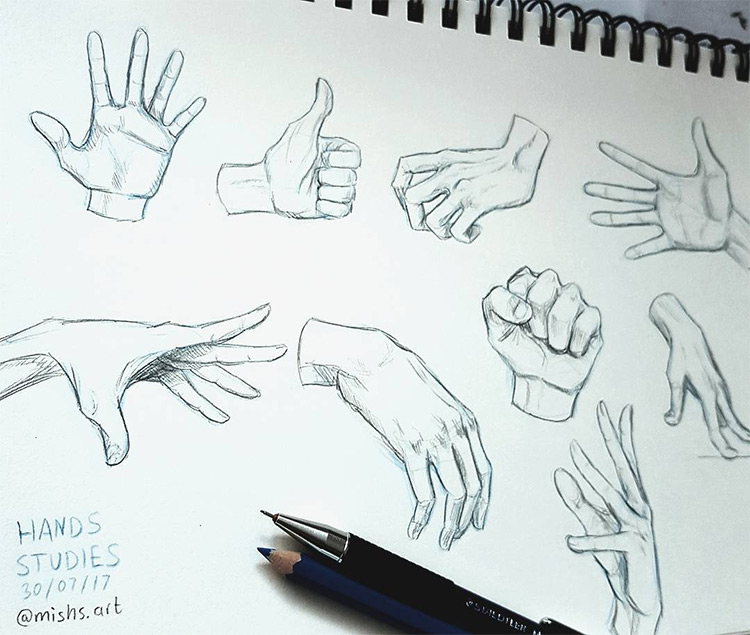 Sketchbook hand practice
