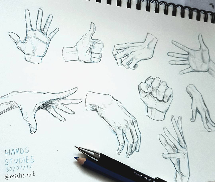 Simple thing to draw on your hand: 17 Hand drawing ideas & Hand art