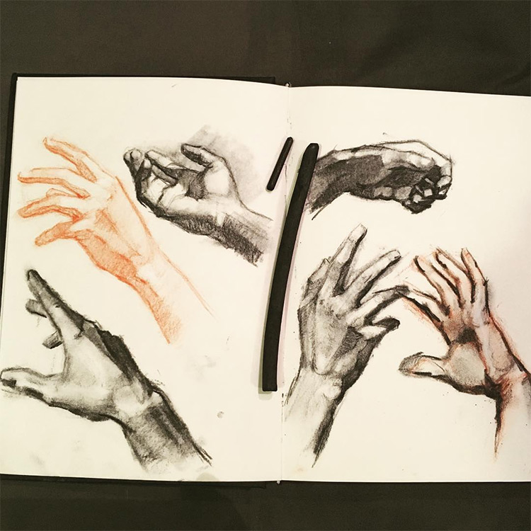 30 Amazing Hand Drawing Ideas & Inspiration - Brighter Craft | Drawing  people, Realistic drawings, Easy charcoal drawings