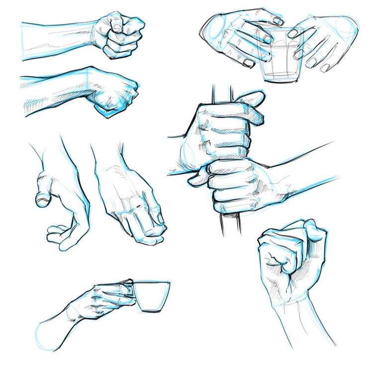 100 Drawings Of Hands Quick Sketches Hand Studies