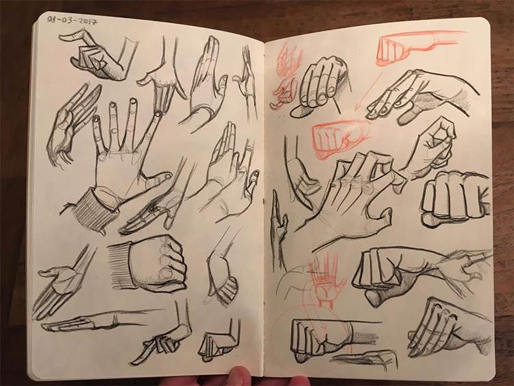 Cartoony style hand drawings