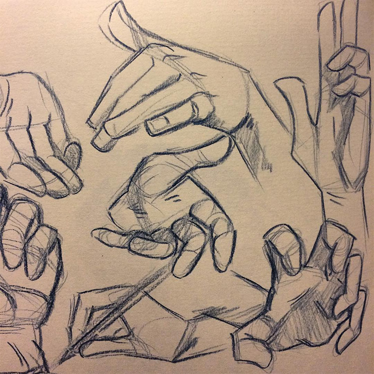 100 Drawings Of Hands Quick Sketches Hand Studies