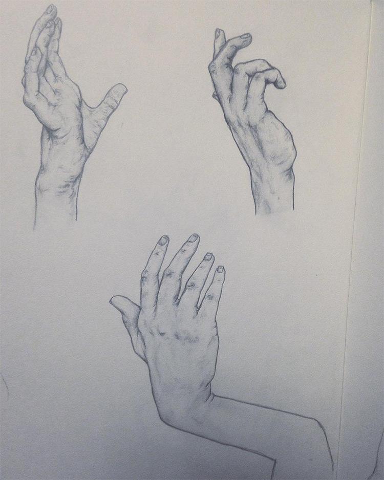 Dark paper with hands