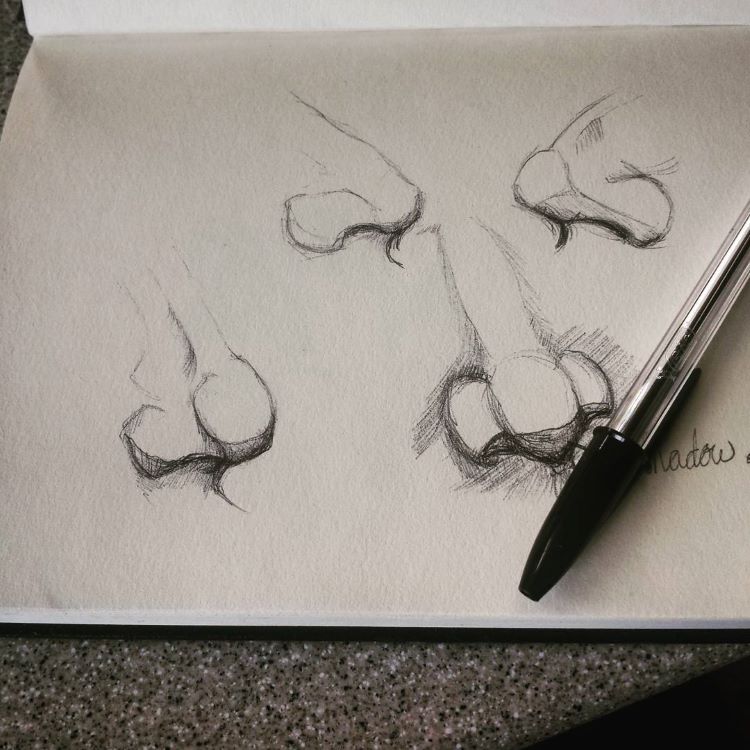 Dark mechanical pencil nose drawings