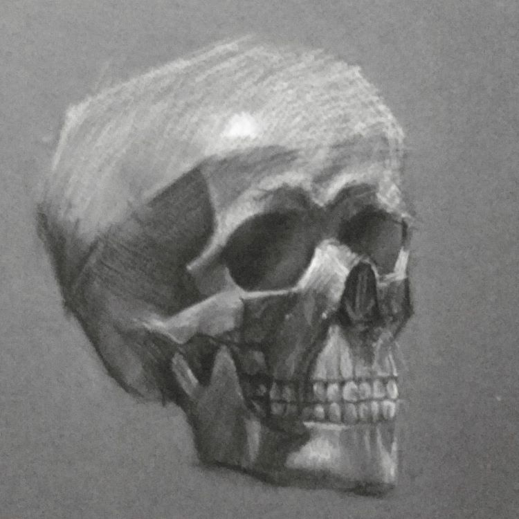 Dark skull with lighting