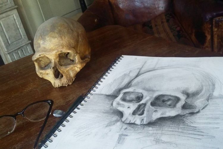 easy pencil drawings of skulls