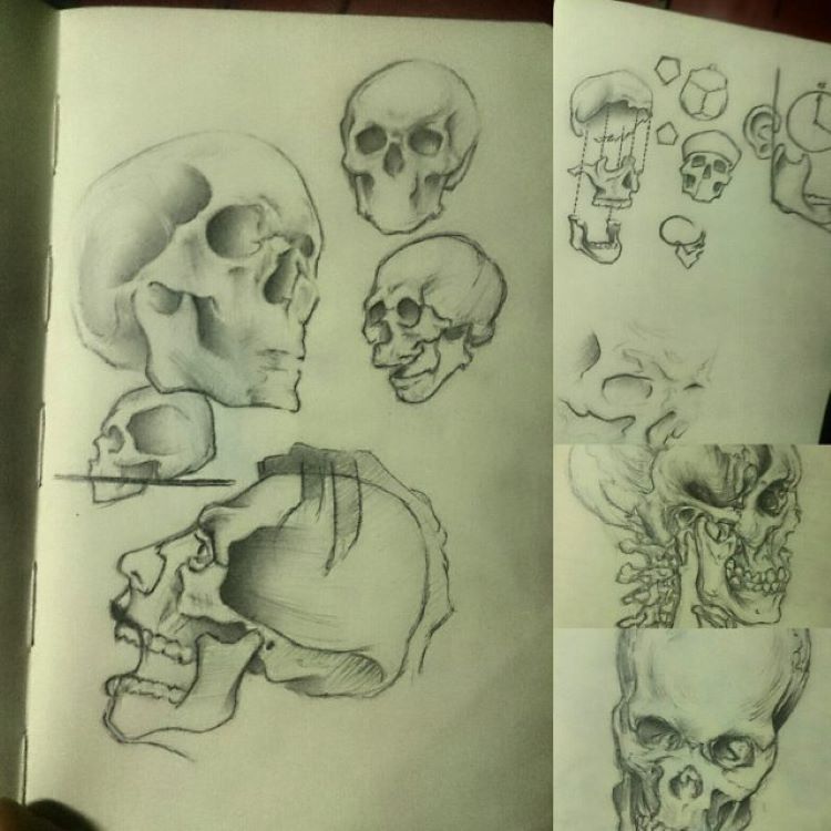 Super quick and easy skull drawings