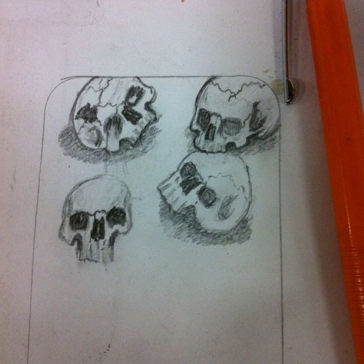 Quick sketches of skulls