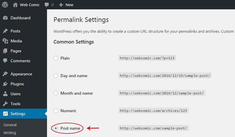 change permalink structure