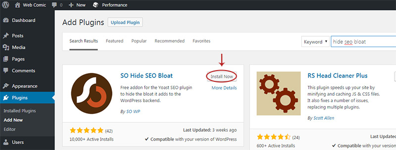 install seo hide bloat