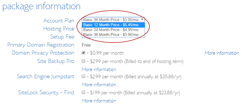 account plan select