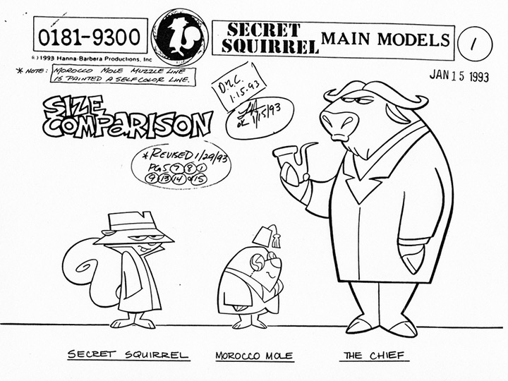 remake secret squirrel 1993 model sheet