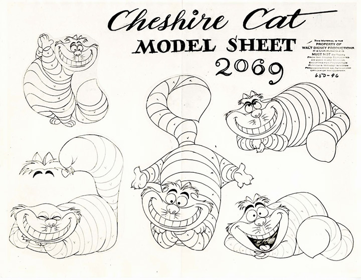 cheshire cat 1950 model sheet