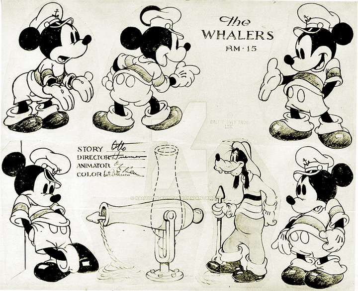 the whalers cartoon mickey mouse model sheet