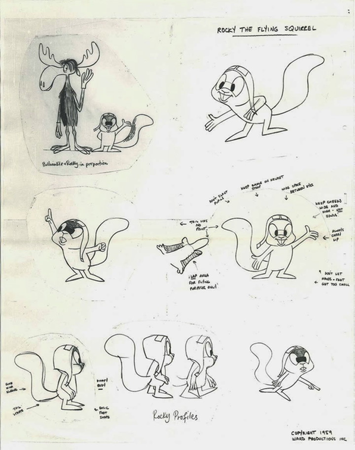 rocky and bullwinkle 1959 model sheets
