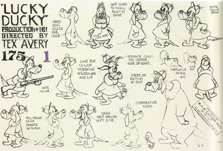 lucky ducky cartoon model sheet